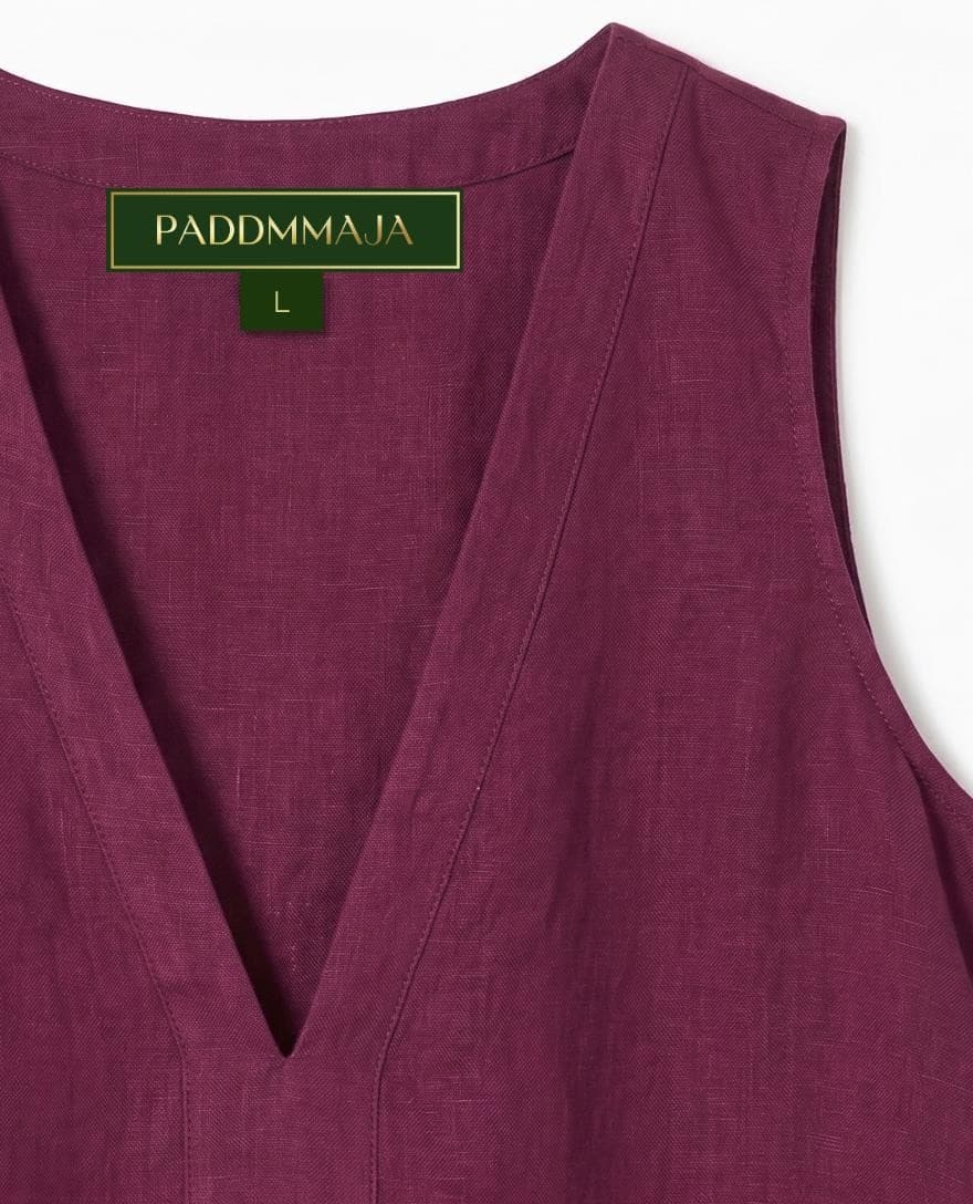 Meera Linen Shirt Dress in Wine